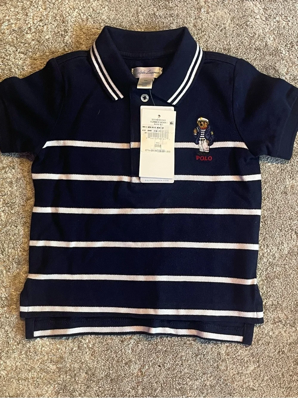 Ralph Lauren Kids Blue & Navy Striped Polo Shirts